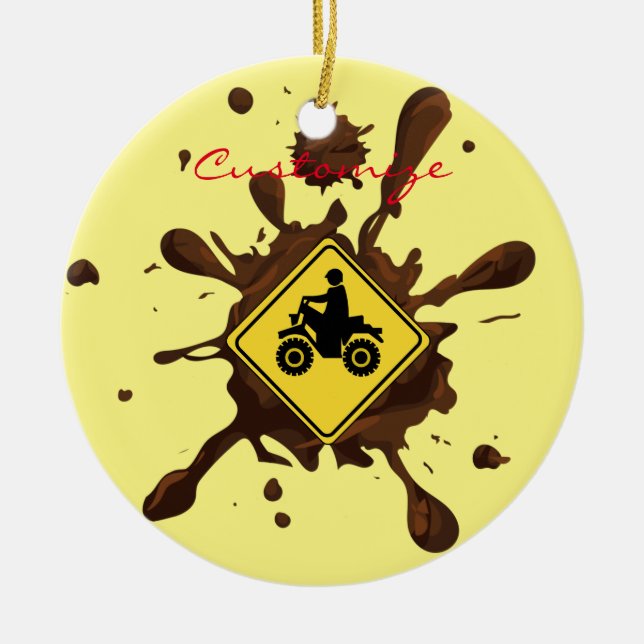 ATV Mudding Sign Thunder_Cove Keramik Ornament (Vorne)