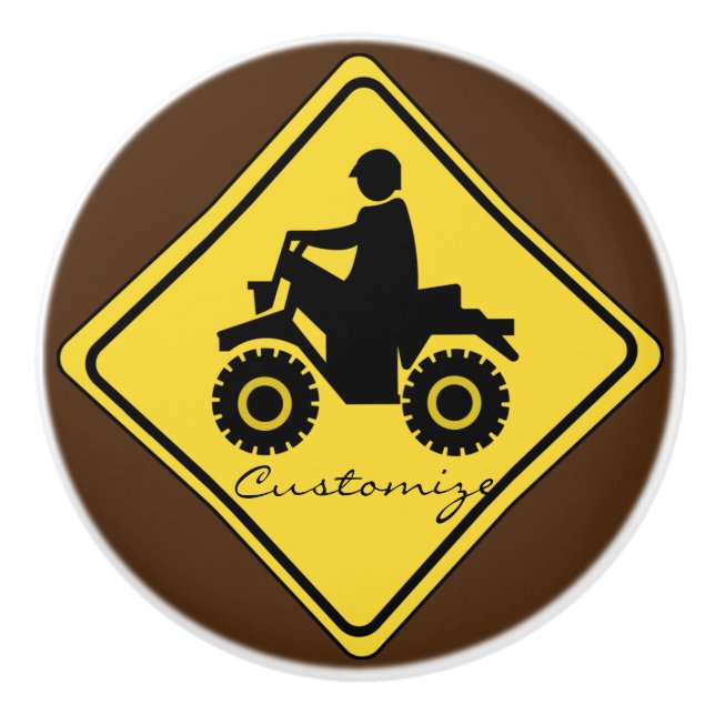ATV Mudding Sign Thunder_Cove Keramikknauf (Vorderseite)