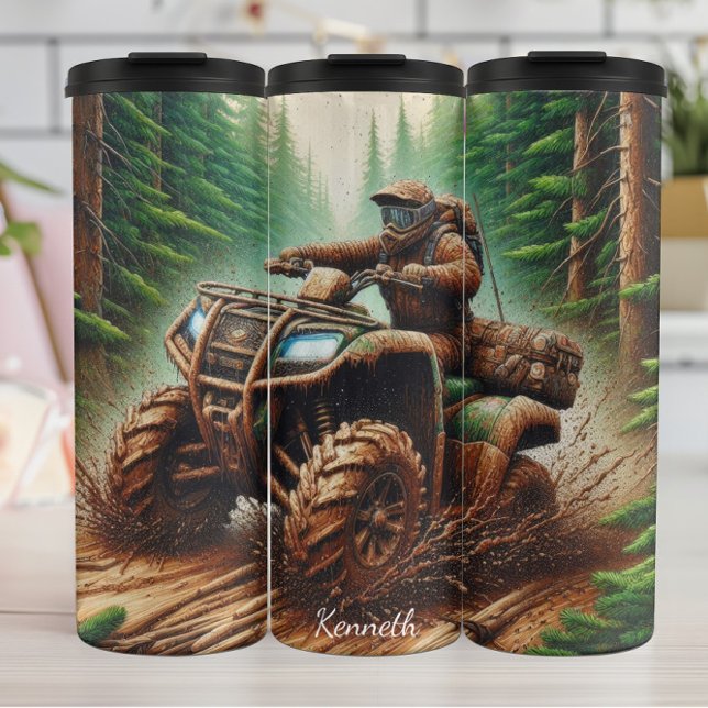 ATV Off-Road: Muddy Forest Adventure Thermosbecher (Von Creator hochgeladen)