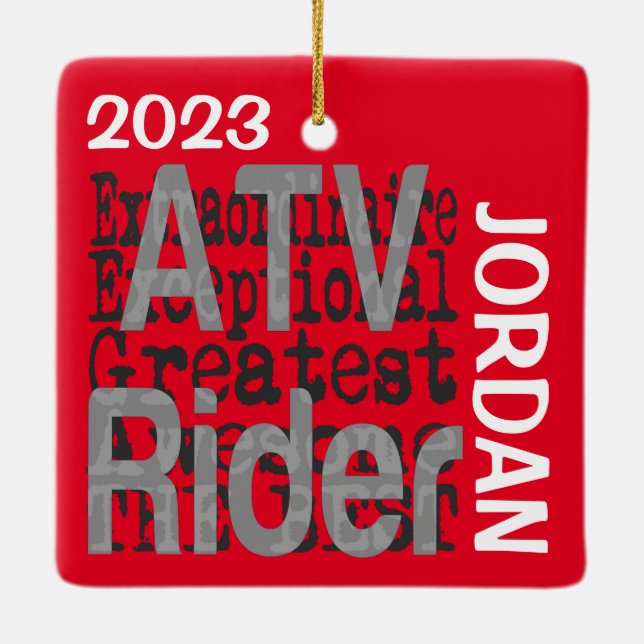ATV Rider Extraordinaire CUSTOM Keramikornament (Rückseite)