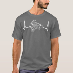 ATV Rider Four WheelOff Road Biker Heartbeat Qu T-Shirt