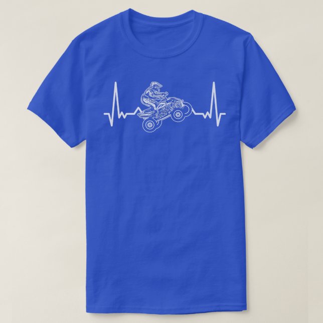 ATV Rider Four WheelOff Road Biker Heartbeat Qu T-Shirt (Design vorne)