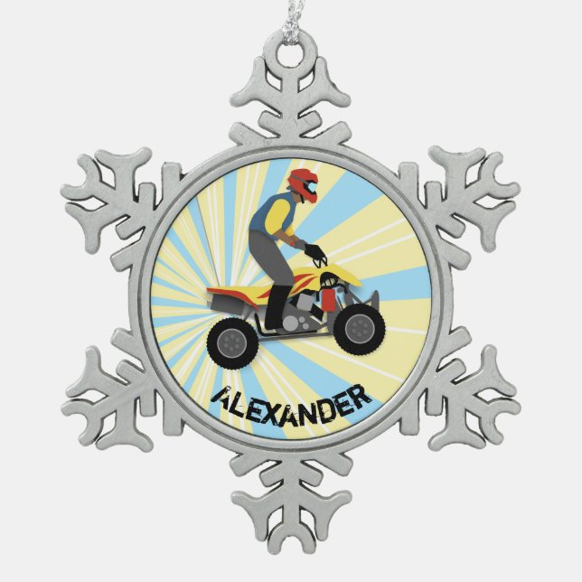 ATV SCHNEEFLOCKEN Zinn-Ornament (Vorderseite)