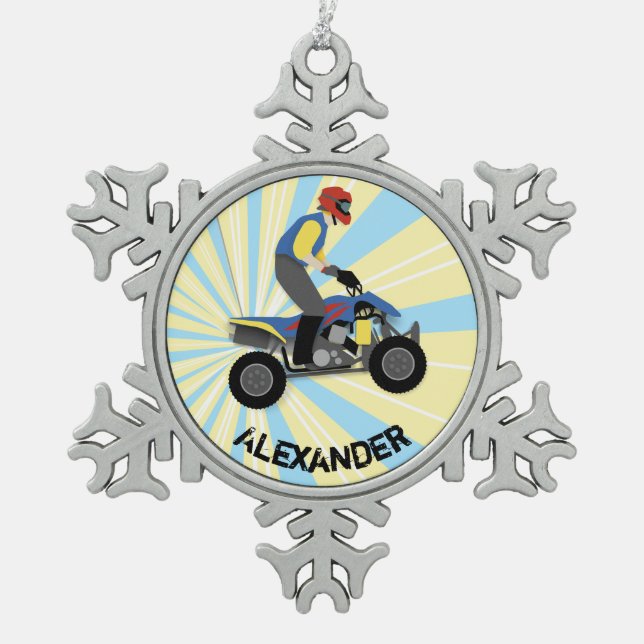 ATV SCHNEEFLOCKEN Zinn-Ornament (Vorderseite)