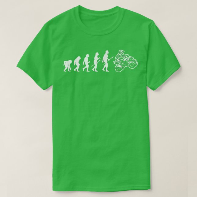 ATV Vier-Rad-Off Road Biker Menschliche Evolution  T-Shirt (Design vorne)