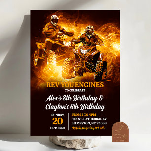 ATV-Vierrad-Geburtstag für Zwillinge Einladung
