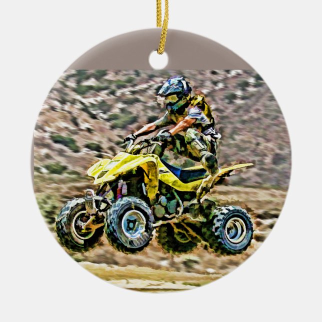 ATV weg vom Straßen-Betrieb Keramikornament (Vorne)