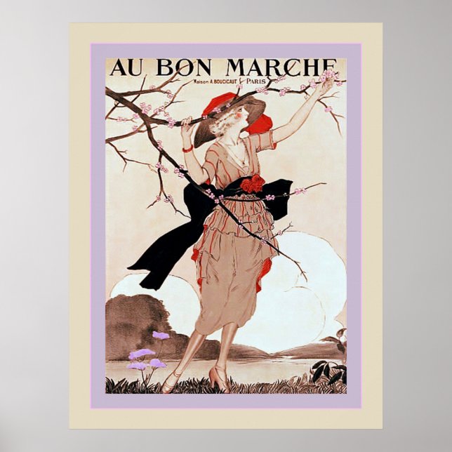 Au Bon Marché ~ Vintage Werbung Poster (Vorne)