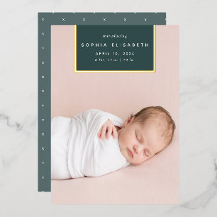 Au carré Faire-part de naissance Gold Foil