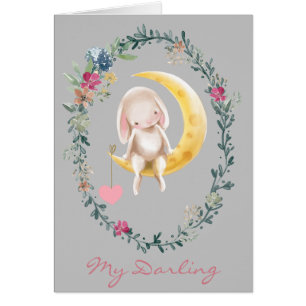 Au-dessus de la carte de la Saint Valentin lapin s