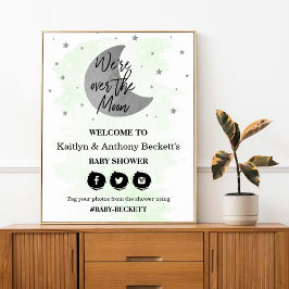 Au-Dessus De La Lune | Affiche de bienvenue Baby s