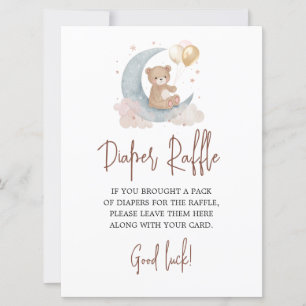 Au-dessus de la lune Diaper Raffle Carte de jeu Te