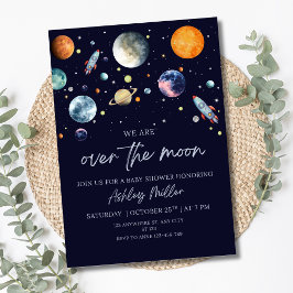Au-Dessus De La Lune Garçon Invitation Baby shower