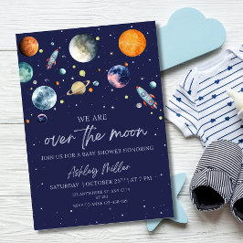 Au-Dessus De La Lune Garçon Invitation Baby shower