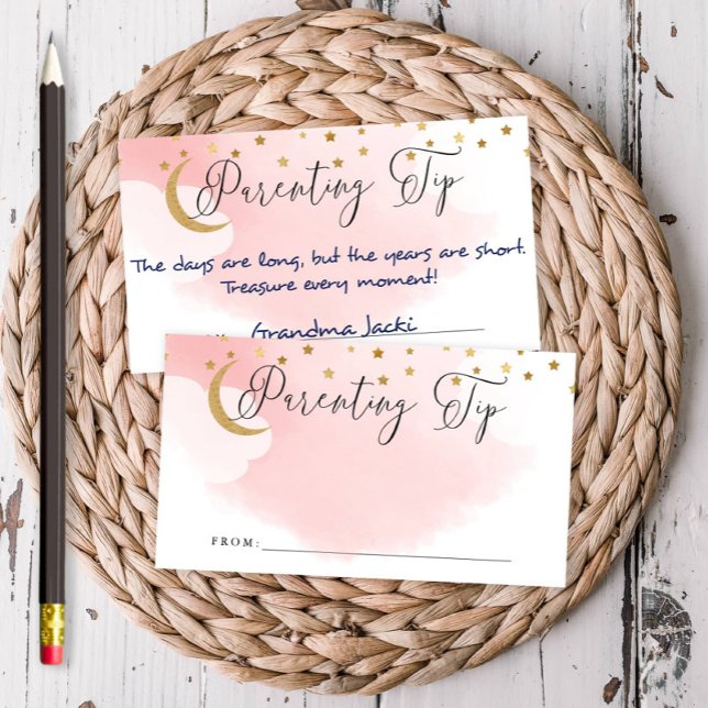 Au-dessus de la lune, Pink Parenting Conseil Carte (Créateur téléchargé)