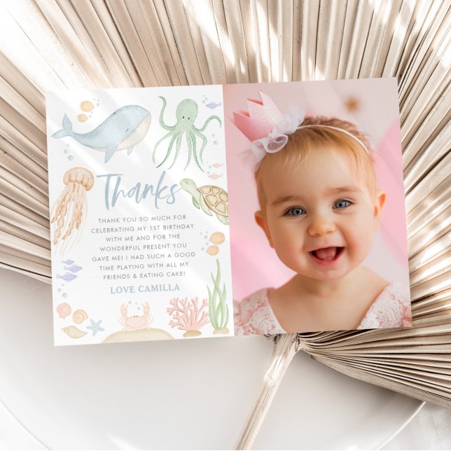 Au-Dessus De La Mer 1Er Anniversaire Carte de reme (Créateur téléchargé)