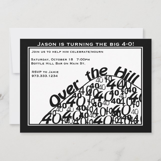 Au-dessus de la quarantième invitation de fête (Devant)