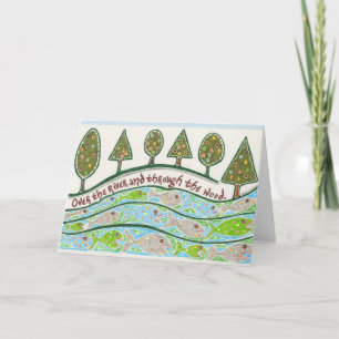 Au-dessus de la rivière et par le carte pour notes