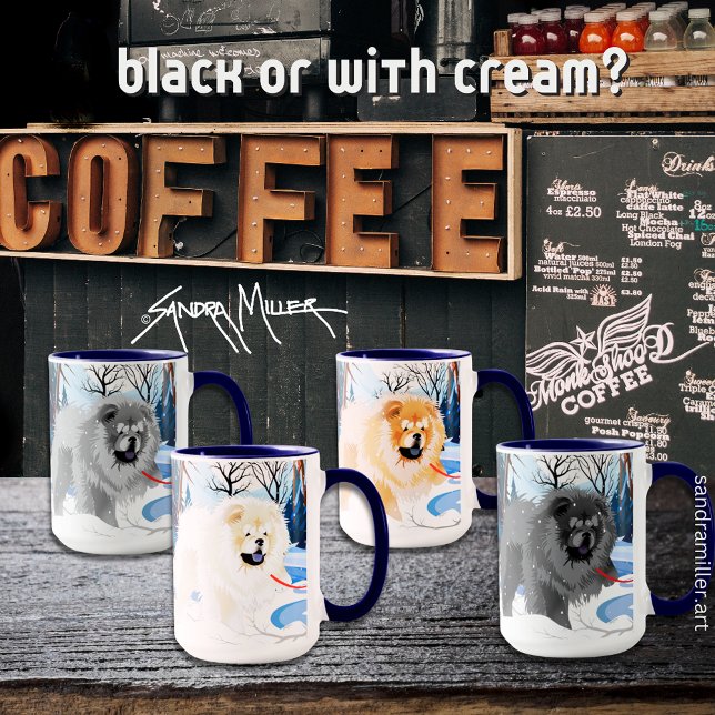 AU-DESSUS DE LA RIVIÈRE Tasse de Chow rouge (Créateur téléchargé)