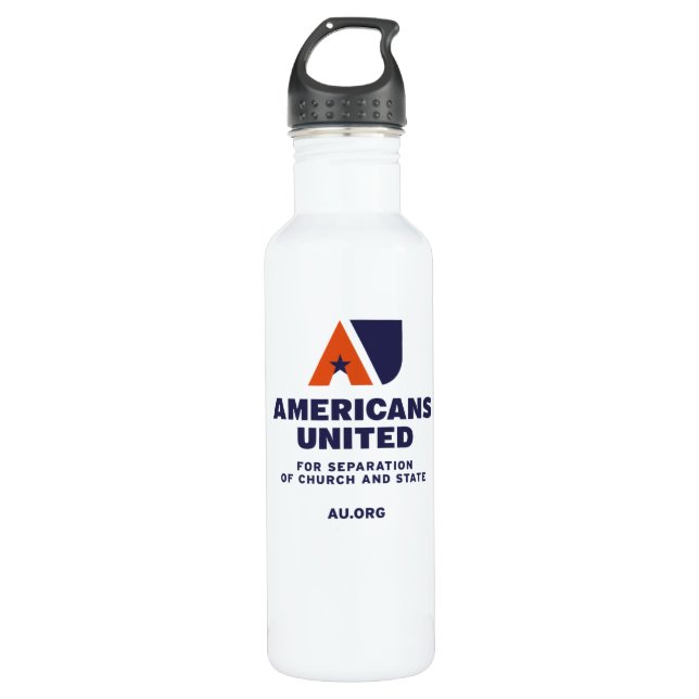 AU Logo Wasserflasche aus Edelstahl Edelstahlflasche (Vorderseite)