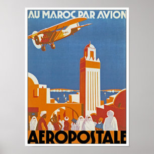 Au Maroc Gleichheit Avion Poster