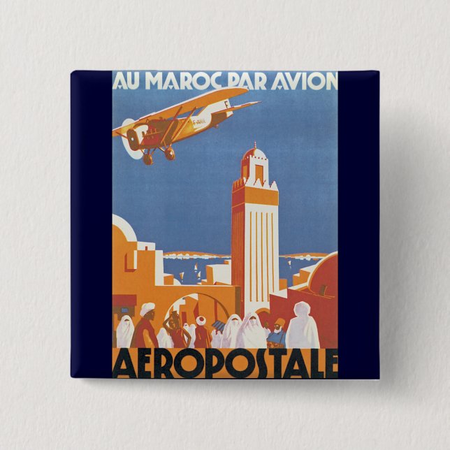 Au Maroc Par Avion Button (Vorderseite)