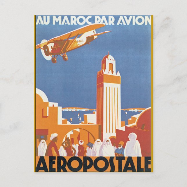 Au Maroc Par Avion Postkarte (Vorderseite)