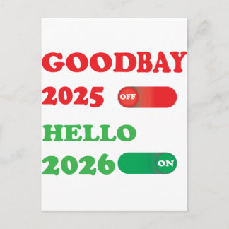 Au revoir 2025 Bonjour 2026 Conception de carte à 