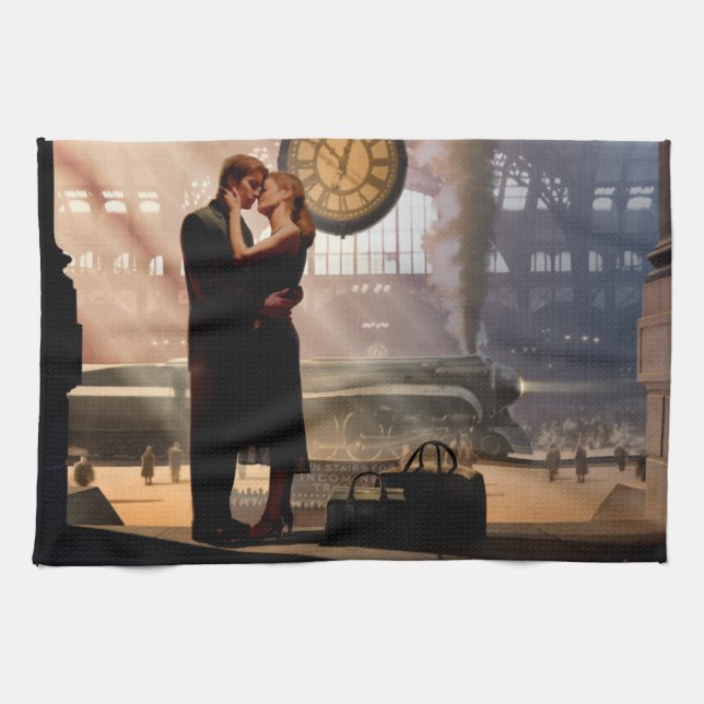 Au Revoir 2 Geschirrtuch (Horizontal)