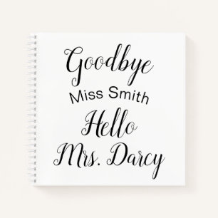 Au revoir Mlle Bonjour Mme Livre d'Invité Personn