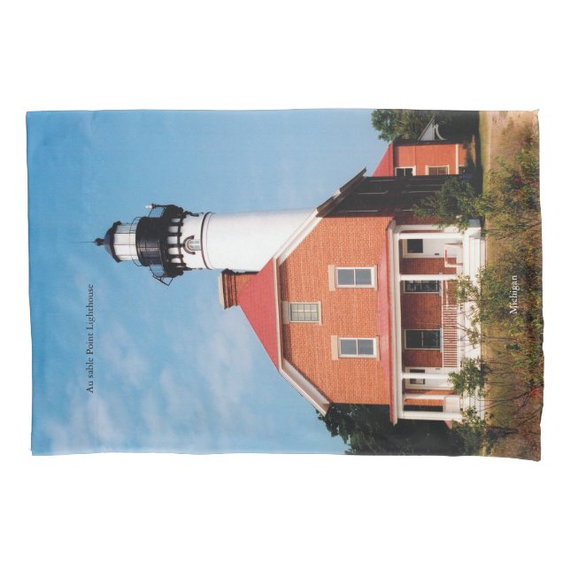 Au Sable Point Lighthouse Doppelkissenkoffer Kissenbezug (Vorderseite)