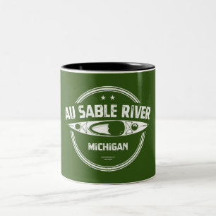 Au Sable River Michigan Kayaking Zweifarbige Tasse