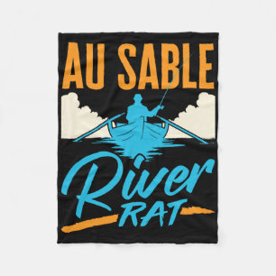 Au Sable River Rat Flößen Kanufahren Angeln Bootfa Fleecedecke