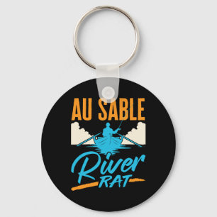 Au Sable River Rat Flößen Kanufahren Angeln Bootfa Schlüsselanhänger