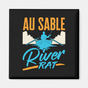 Au Sable River Rat Flossfahrt Kanufahren Angeln Bo Magnet