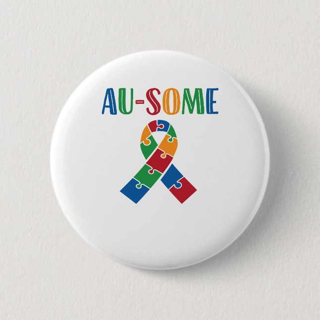 Au-some Autismus Bewusstsein Button (Vorderseite)
