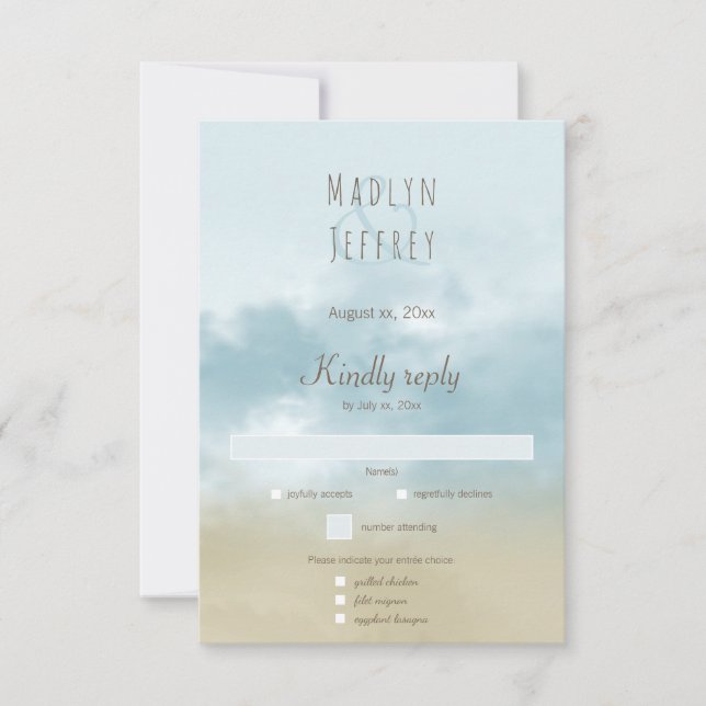 Au surf océanique de la mer mariage RSVP (Devant)