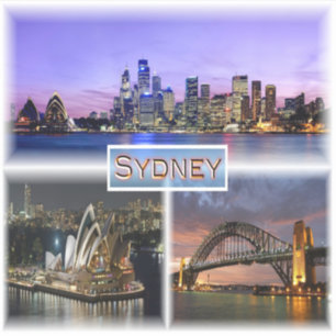 AU Sydney by Night - Opernhaus - Bour Bridge Aufkleber