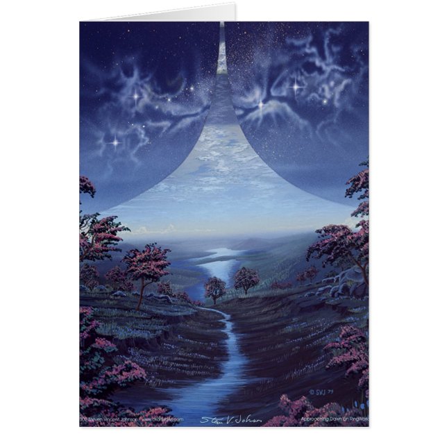 Aube de approche sur le monde d'anneau (Devant)