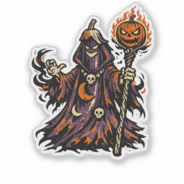 Aubergine Dunkler Zauberer Halloween — Gruselige R Aufkleber