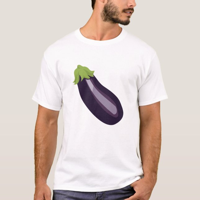 Aubergine Emoji T-Shirt (Vorderseite)