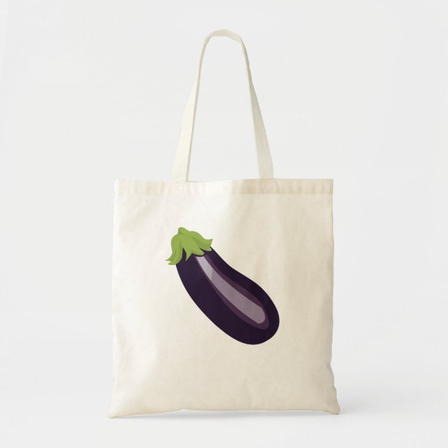 Aubergine Emoji Tragetasche (Vorne)