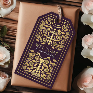 Aubergine Royal Mittelalterliches Goldschwert Hoch Geschenkanhänger