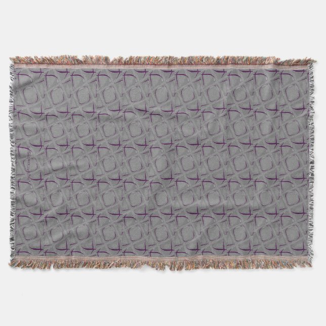 Aubergine und grauer abstrakter Zeitgenosse Decke (Vorderseite)