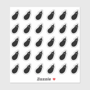 Auberginen-Hochzeitsplatz-Karte Lebensmittel Mahlz Aufkleber