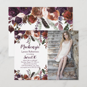 Auberginen-lila Butterrum-Rosen-Foto-Bonbon 16 Einladung