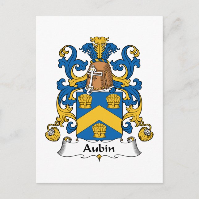 Aubin Familienwappen Postkarte (Vorderseite)