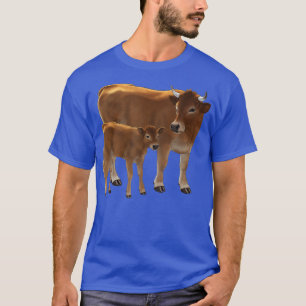 Aubrac oder Jersey Brown Cow Niedlich Calf Cattle  T-Shirt