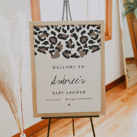 AUBREE Boho Leopard Print Baby Dusche Willkommen