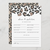 AUBREE Leopard Baby Advice and Predictions Card